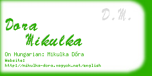 dora mikulka business card
